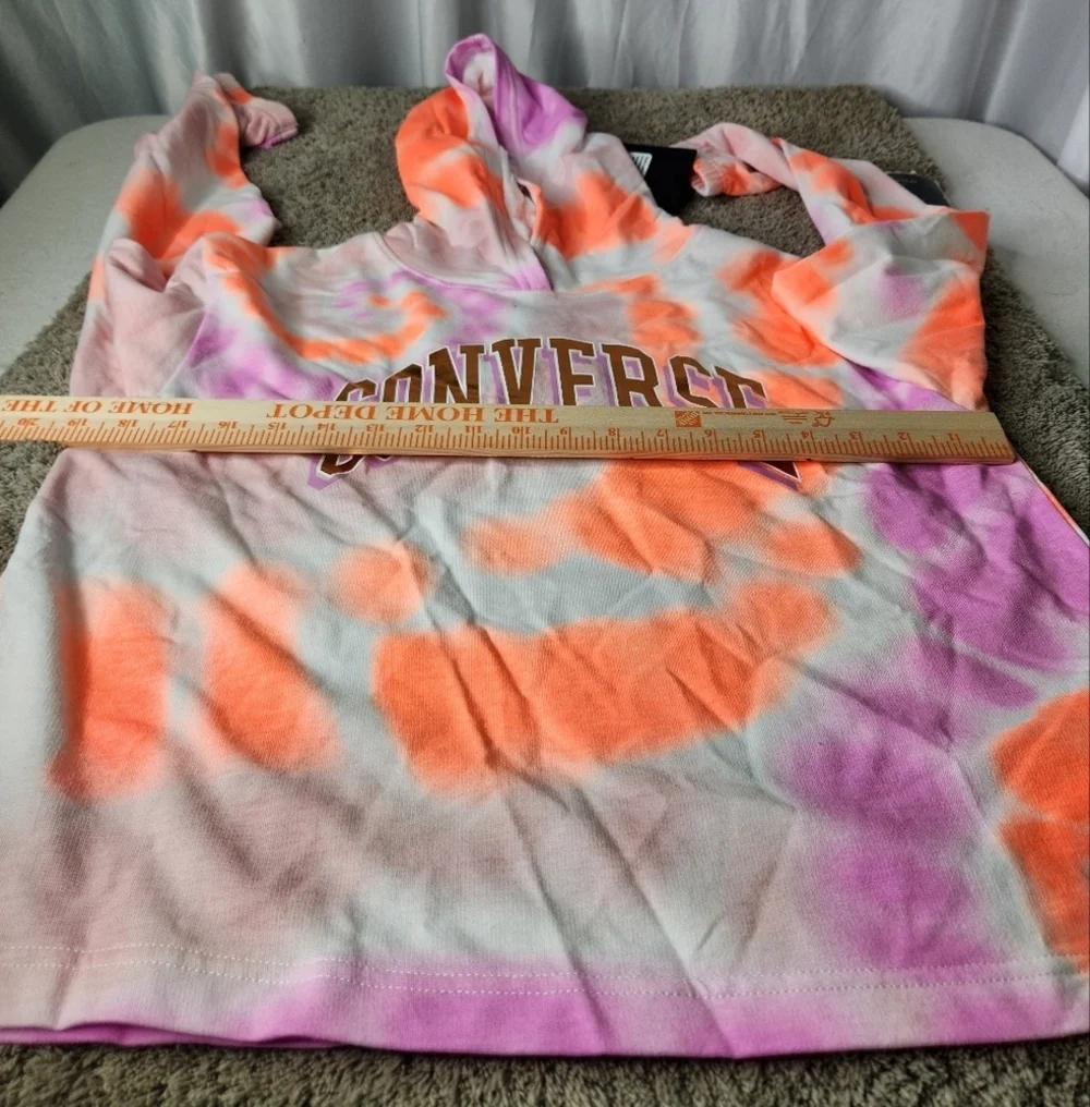 Converse XL Girl's All Over Print Tie-Dye Boxy Hoodie (Big Kids) Size XL